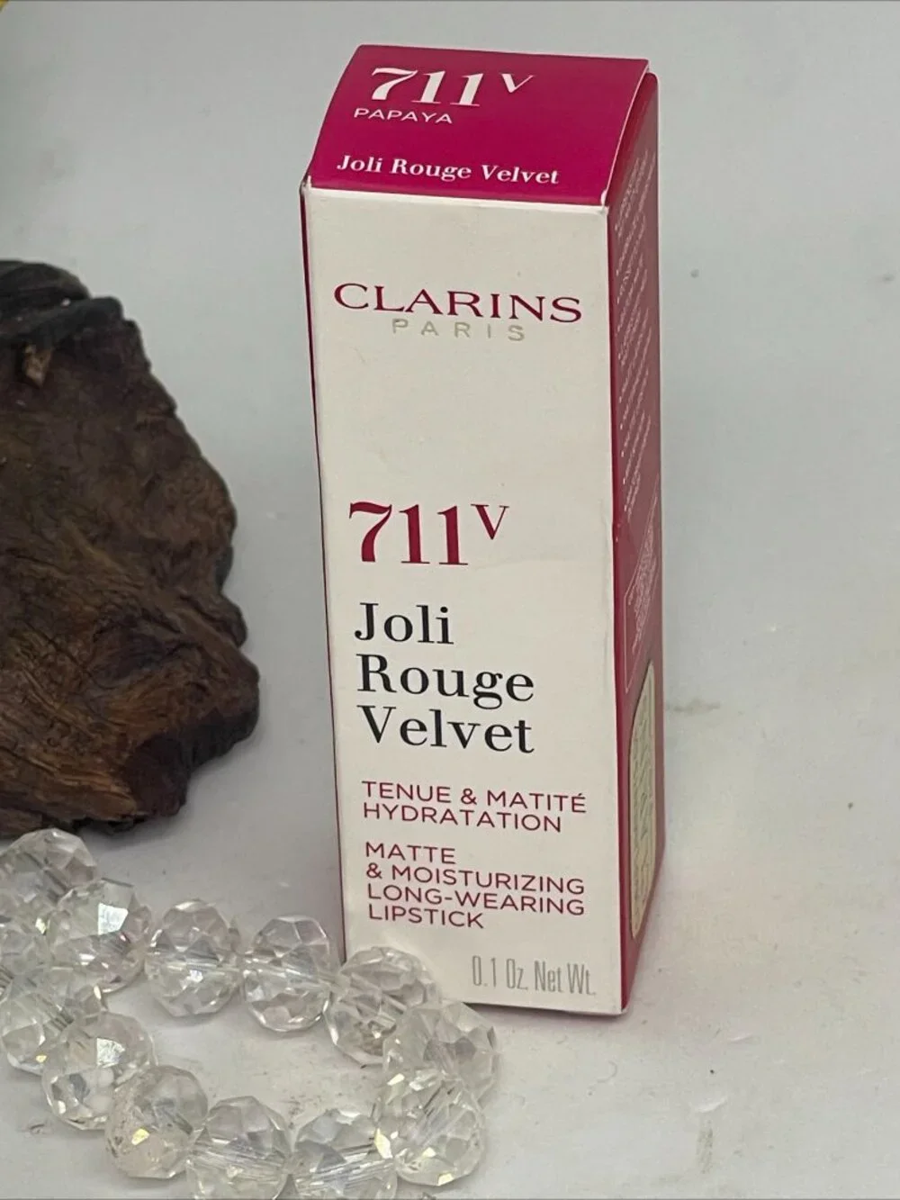 Clarins Joli Rouge Velvet Matte & Moisturizing Lipstick-711v Papaya - New in Box